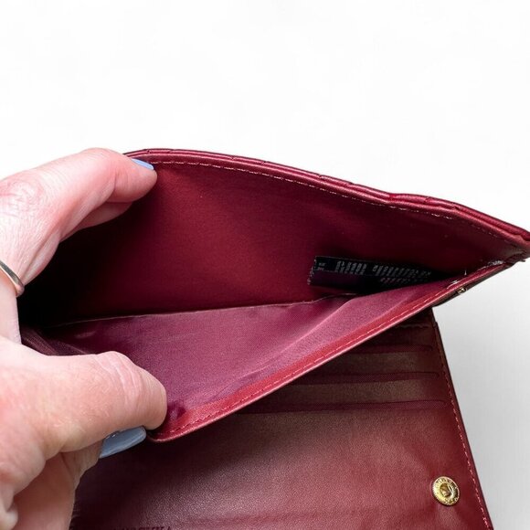 Badgley Mischka Long Diamond Quilted Card Wallet - Wine/Red, NWT - Picture 4 of 12